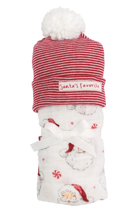 Santa Swaddle & Hat 2-Piece Set