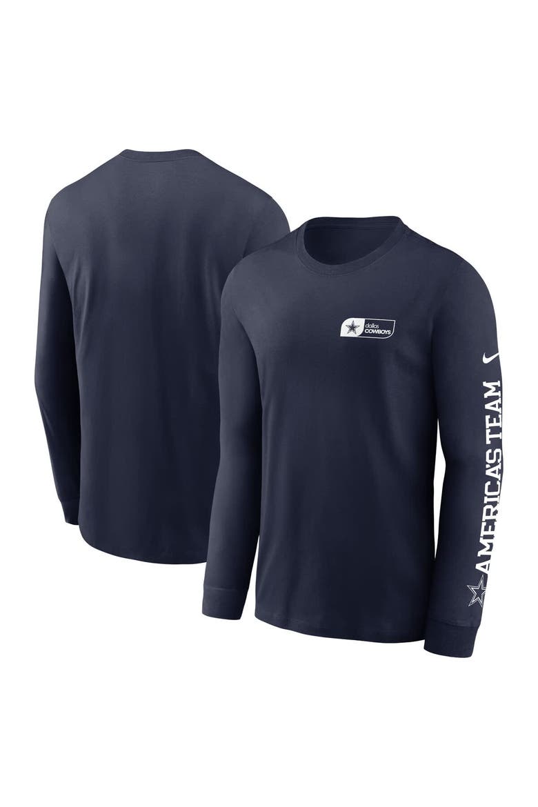 Men's Nike  Navy Dallas Cowboys America's Team Essential Long Sleeve T-Shirt, Alternate, color, Navy