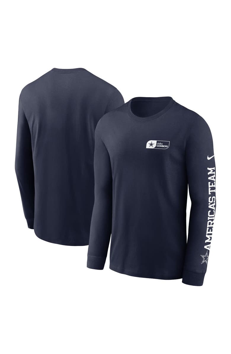 Nike Men
s Nike Navy Dallas Cowboys America
s Team Essential Long Sleeve T-Shirt, Alternate, color, Navy