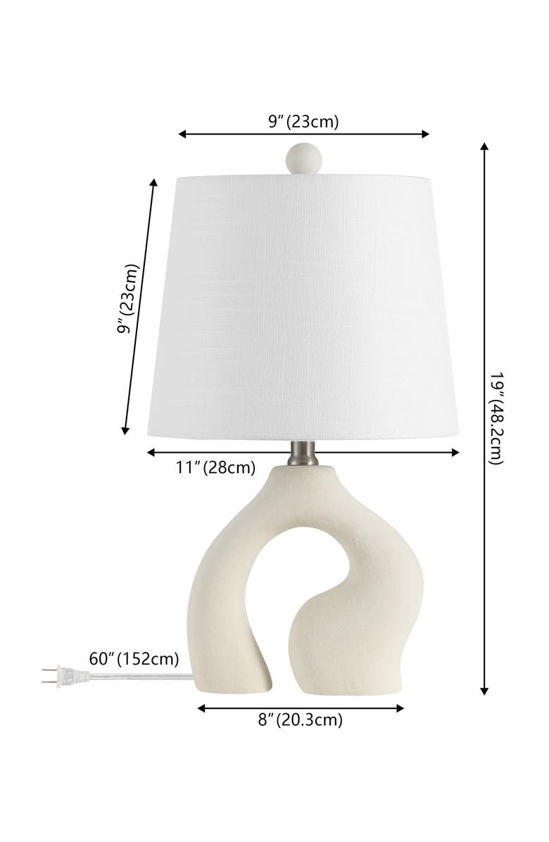 JONATHAN Y Tula 19" Scandinavian Minimalist Ceramic Arch LED Table Lamp, Alternate, color, 