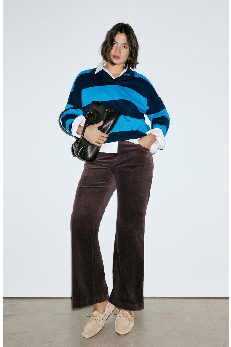 Jolene Flare Corduroy Jeans, Alternate, color, BROWN