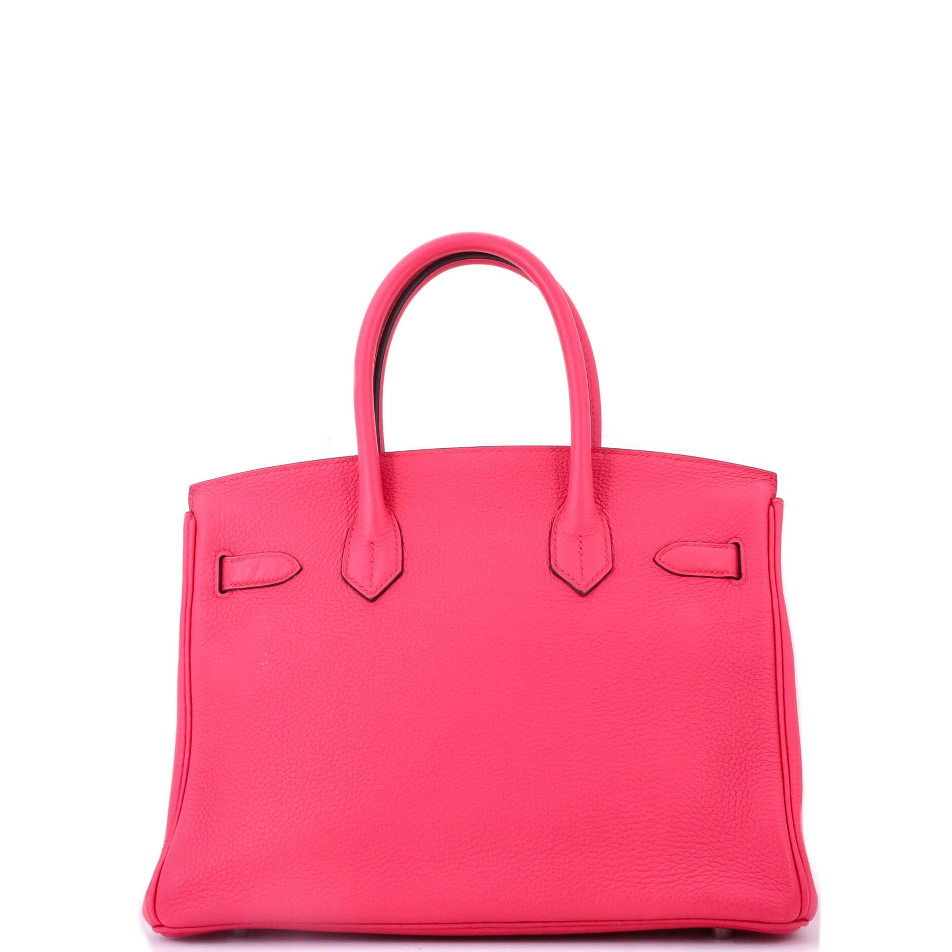 Pre-Owned Hermes Birkin Handbag Pink Clemence with Palladium Hardware 30, Alternate, color, Rose Extreme
