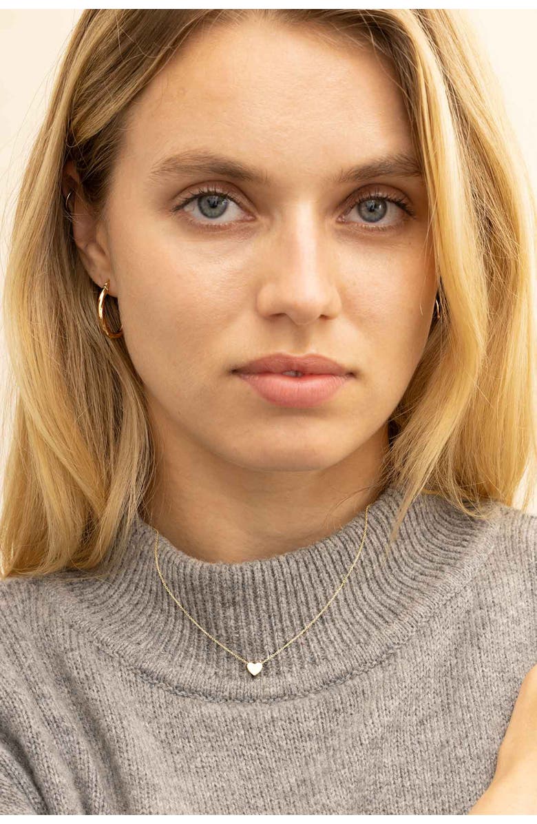 Oradina 14K Yellow Gold Sweet Heart Pendant Necklace, Alternate, color, Yellow Gold