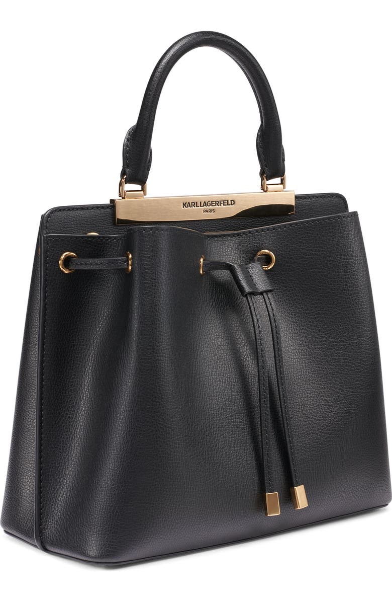 KARL LAGERFELD PARIS Evelina Bucket, Alternate, color, Black/Gold