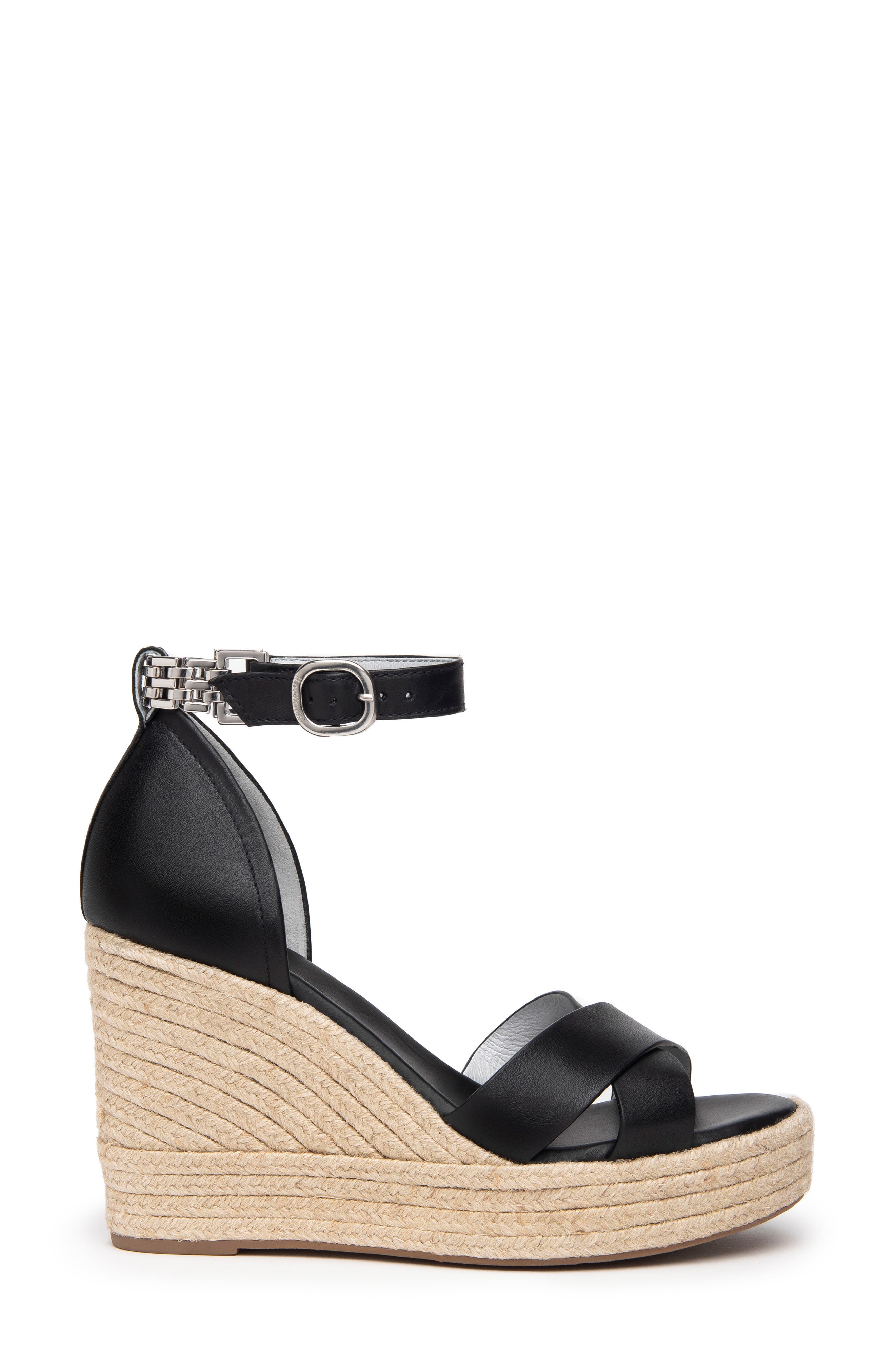 NeroGiardini Ankle Strap Espadrille Wedge Sandal, Alternate, color, 