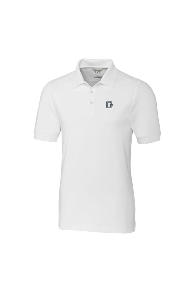 Men's Cutter & Buck White Georgetown Hoyas Vault Advantage Tri-Blend Pique Big & Tall Polo, Alternate, color, White