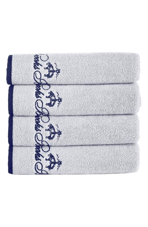 Contrast Frame 4-Pack Turkish Cotton Hand Towels