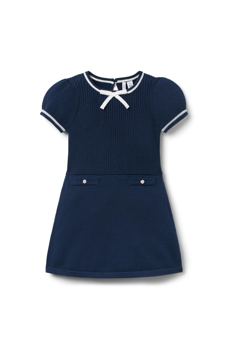 Janie and Jack Bow Sweater Dress, Main, color, Blue