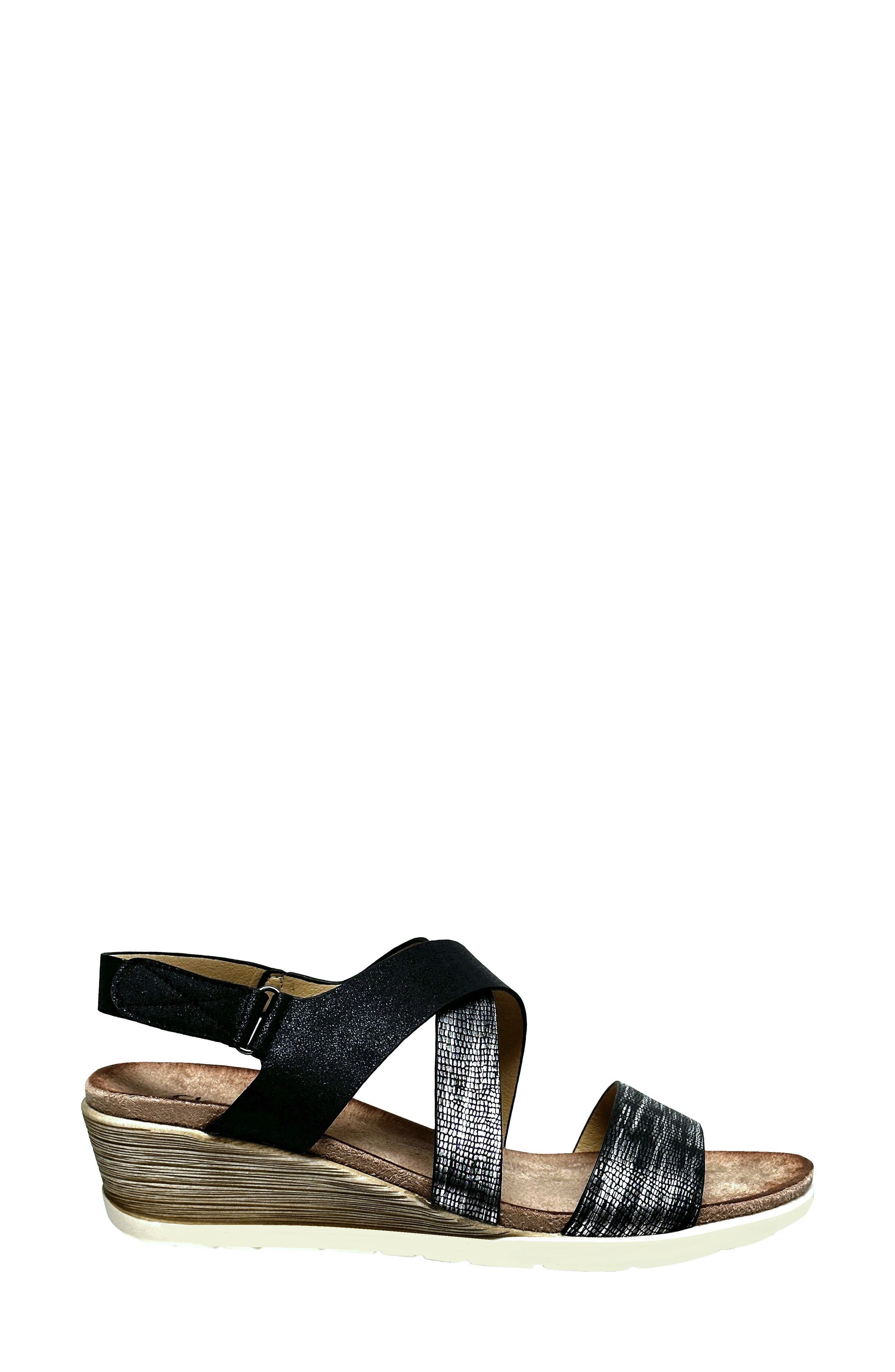 NINETY UNION Panama Slingback Wedge Sandal, Alternate, color, Black