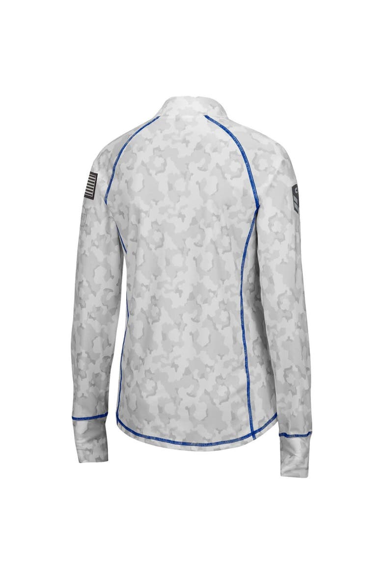 Women's Colosseum White Air Force Falcons OHT Military Appreciation Officer Arctic Camo Fitted Lightweight 1/4-Zip Jacket, Alternate, color, White
