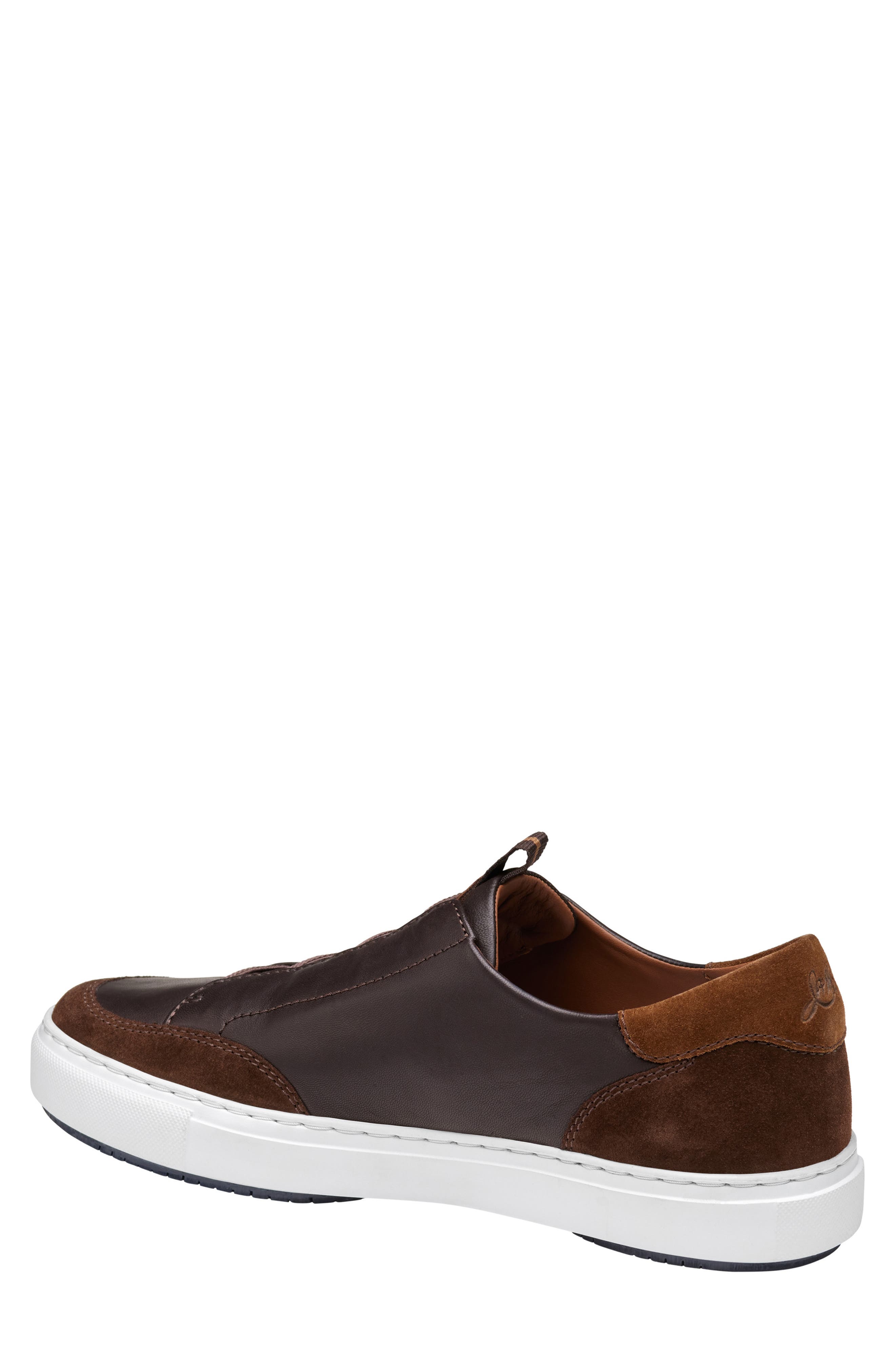 JOHNSTON & MURPHY COLLECTION Johnston & Murphy Anson Lace to Toe Sneaker, Alternate, color, Dark Brown Sheepskin/ Suede