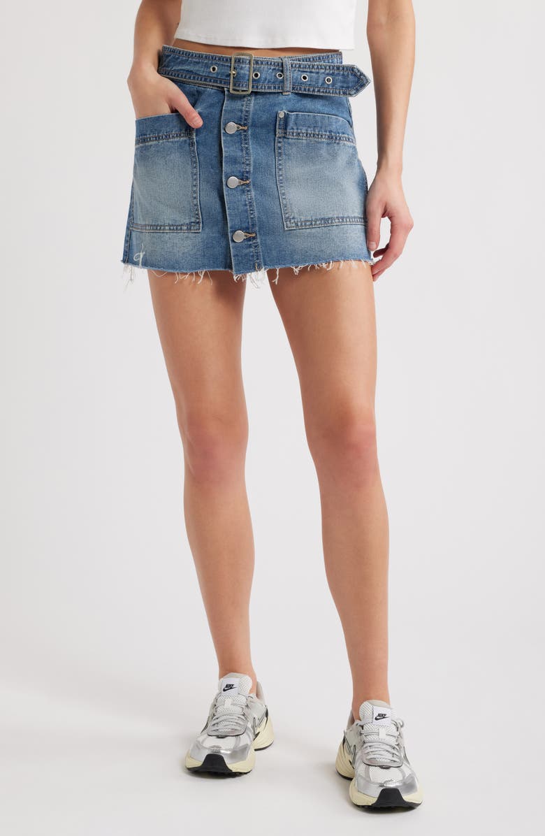 PTCL Sierra Belted Denim Miniskirt, Main, color, Indigo