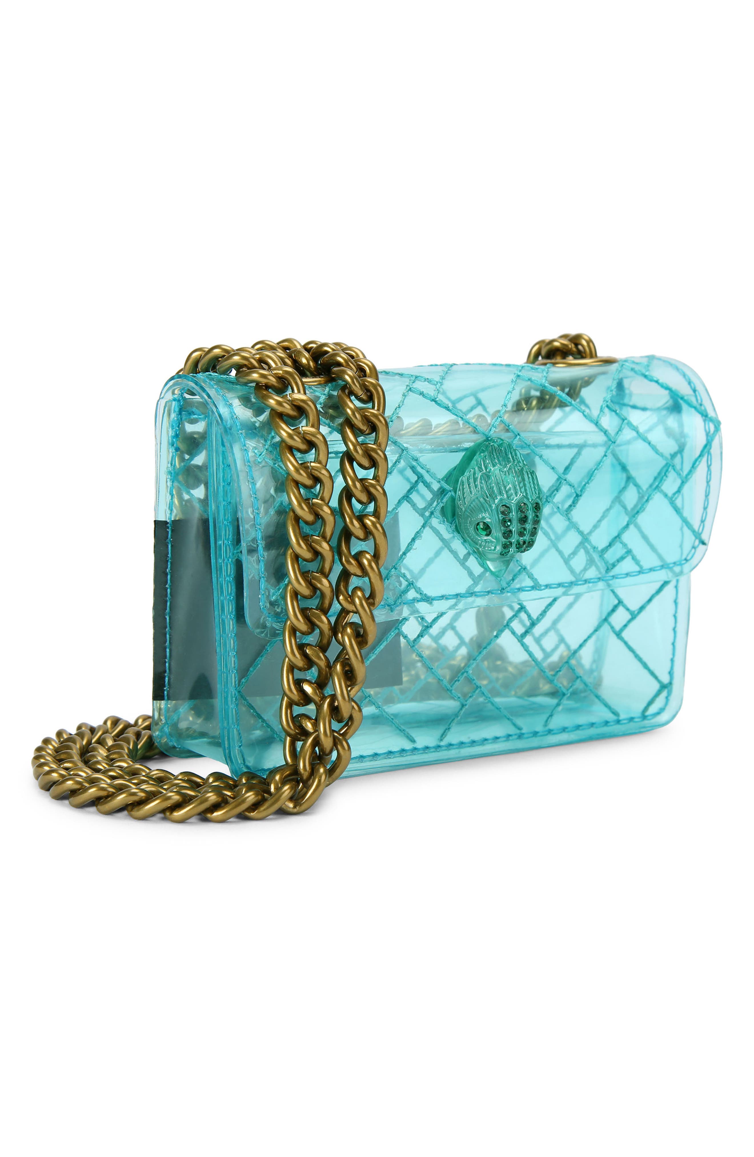 Micro Kensington Vinyl Crossbody Bag, Alternate, color, TURQUOISE