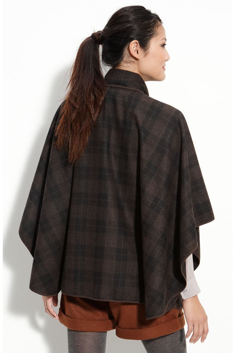 Tie Front Cape, Alternate, color, BLACK PLAID