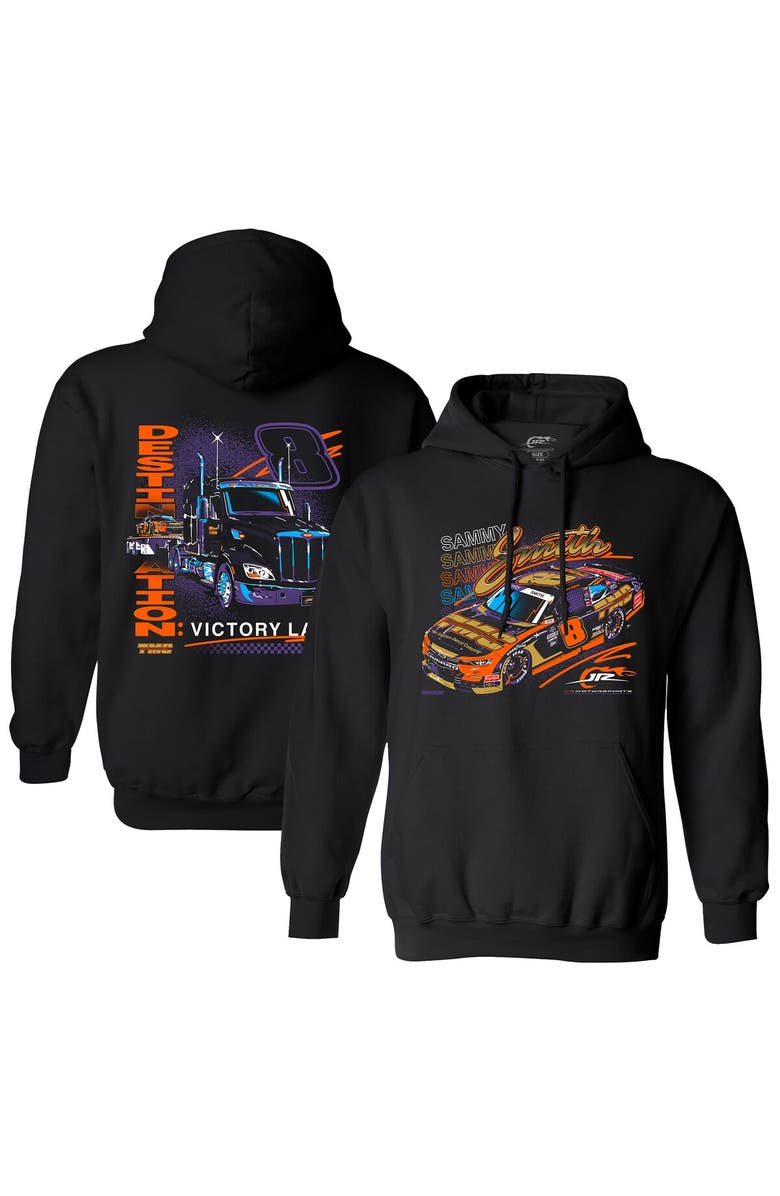 JR MOTORSPORTS OFFICIAL TEAM APPAREL Men's JR Motorsports Official Team Apparel Black Sammy Smith Destination: Victory Lane Pullover Hoodie, Main, color,