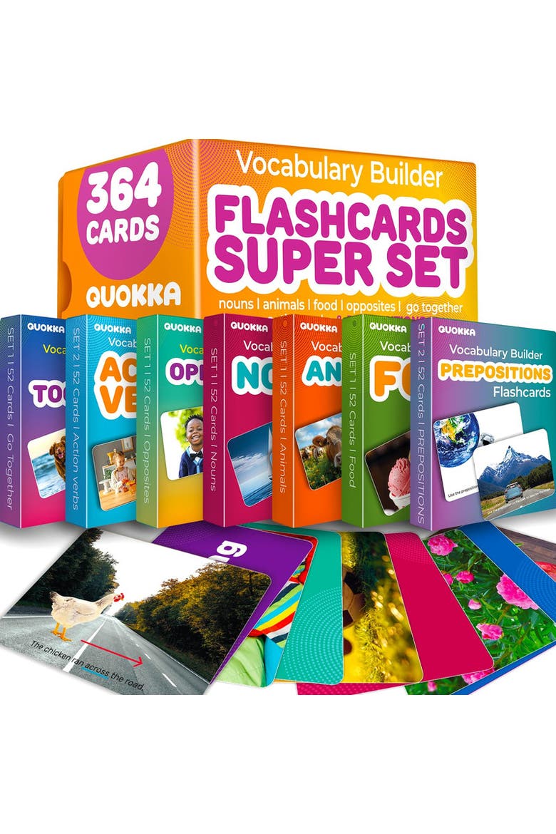 Kids Flash Cards Set Vocabulary & Sight Words, Main, color, Superset