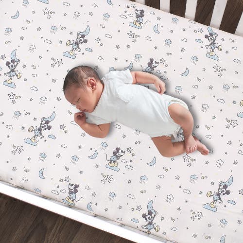 Lambs & Ivy Disney Baby Moonlight Mickey Mouse 3-piece Nursery Crib Bedding Set In Blue