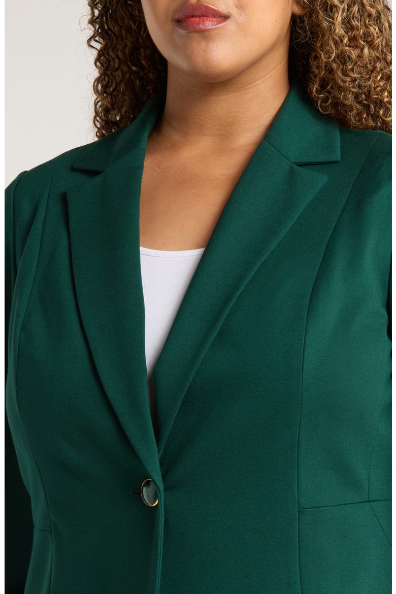 One-Button Seamed Waist Blazer, Alternate, color, EVERGREEN