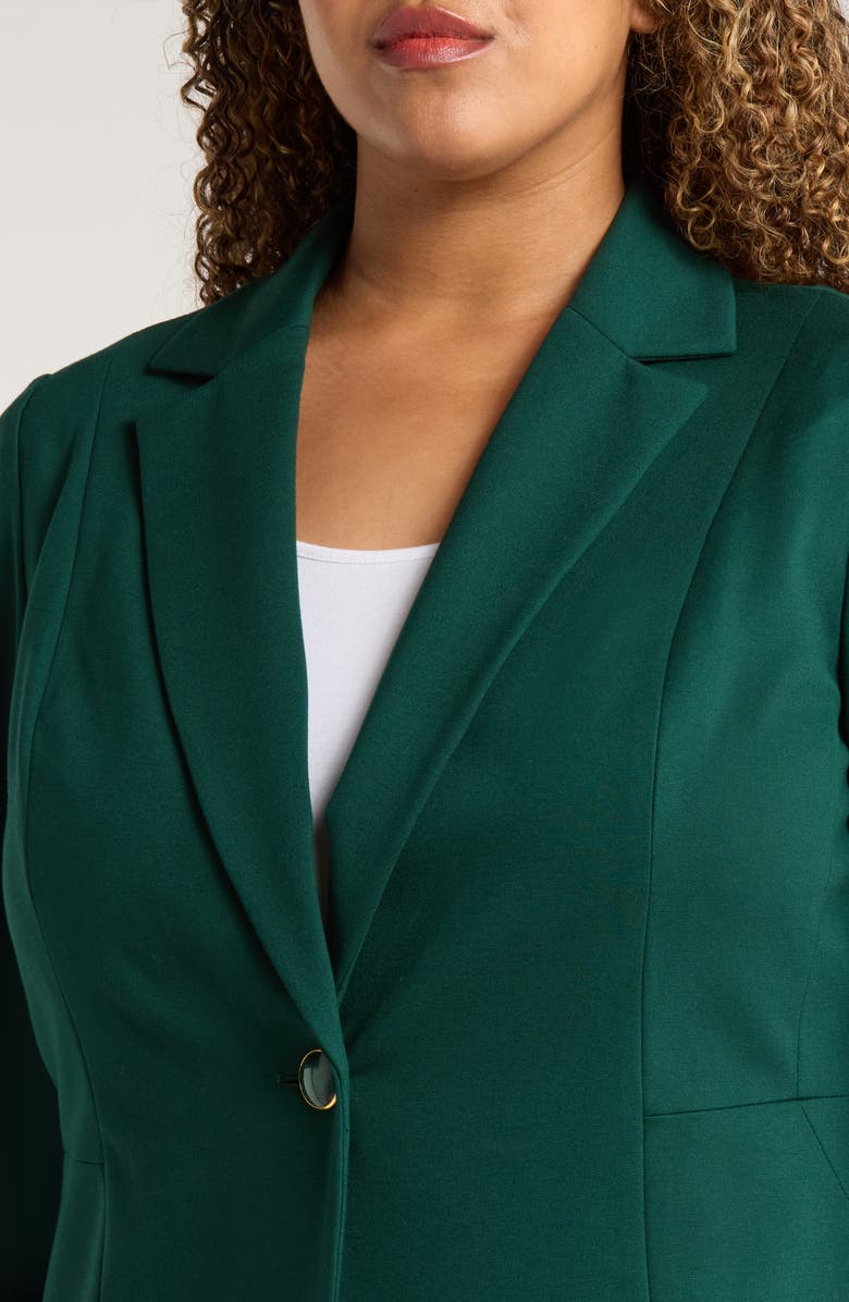 KASPER One-Button Seamed Waist Blazer, Alternate, color, Evergreen