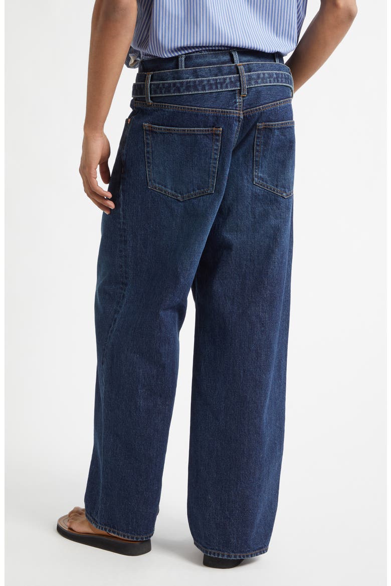 Belted Denim Pants, Alternate, color, BLUE