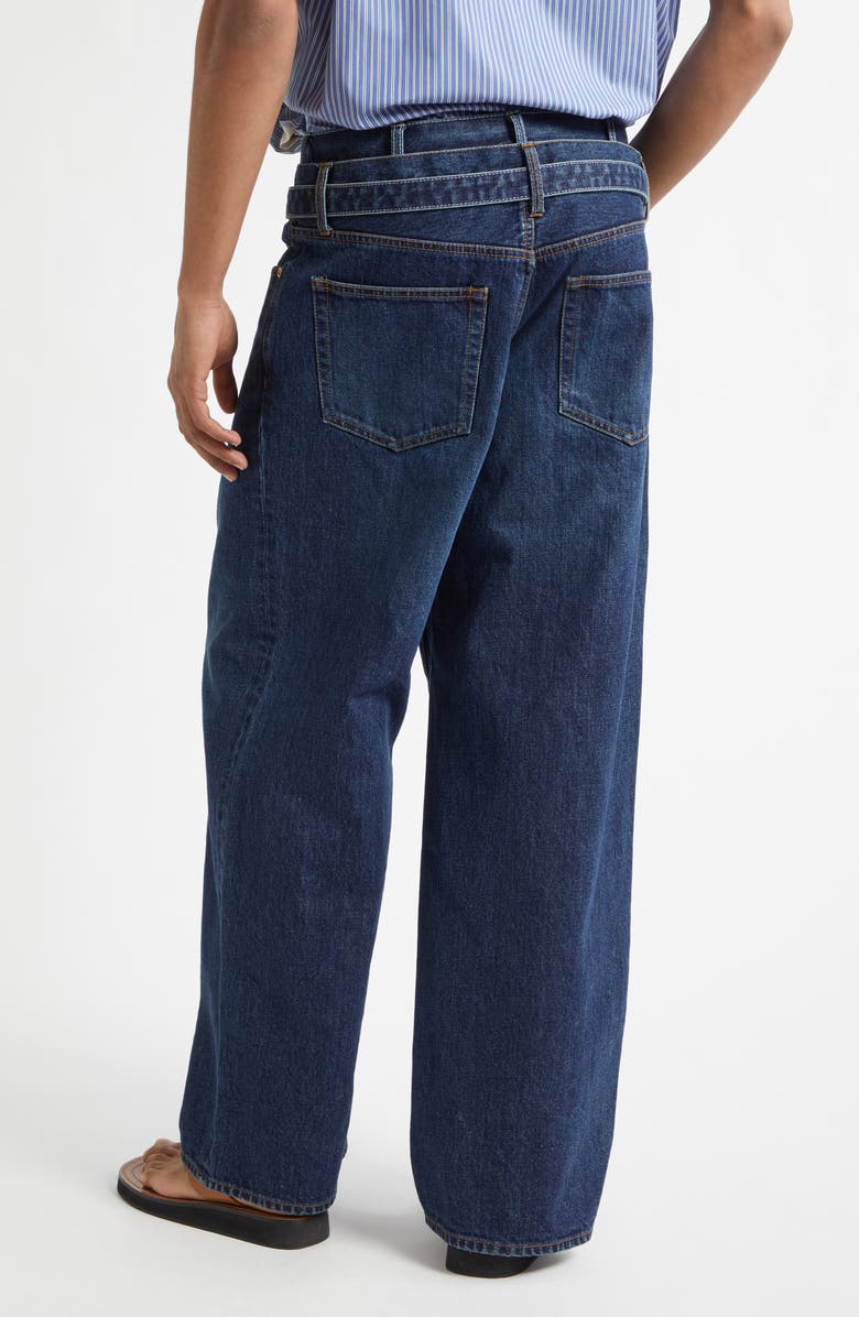 Sacai Belted Denim Pants, Alternate, color, Blue