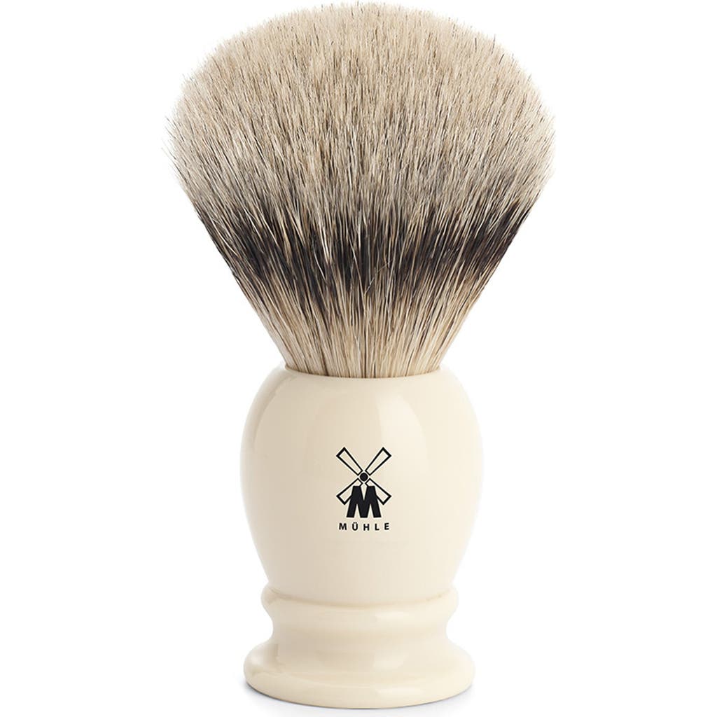 Mühle Classic Large Faux Ivory Silvertip Badger Shaving Brush In White