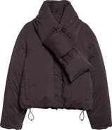 Alexander Wang Crop Puffer Jacket With Removable Scarf