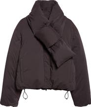 Alexander Wang Crop Puffer Jacket With Removable Scarf