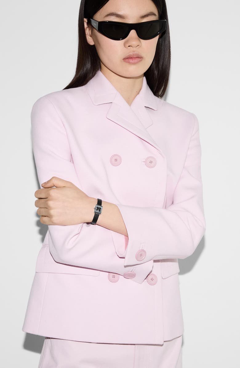 Gucci G-Frame Bracelet Watch, 14mm x 18mm, Alternate, color, Black/ Steel