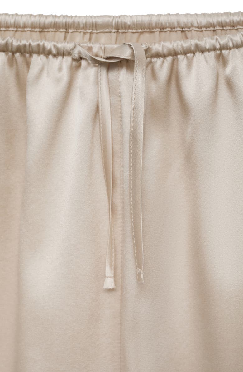 MANGO Stretch Silk Pajama Shorts, Alternate, color, Light/ Pastel Grey