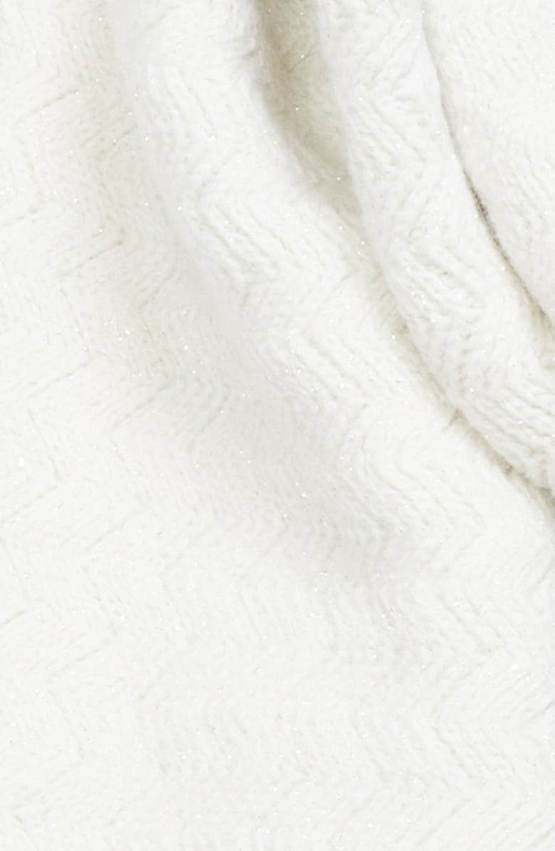 Missoni Metallic Zigzag Wool Blend Scarf, Alternate, color, 0003 White