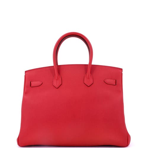 Pre-owned Hermes Hermes Birkin Handbag Red Epsom With Gold Hardware 35 In Red
