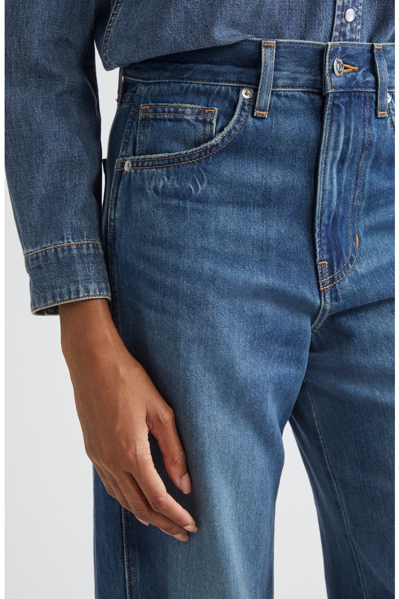 Kasey Raw Hem Mid Rise Wide Leg Jeans, Alternate, color, BANDIT