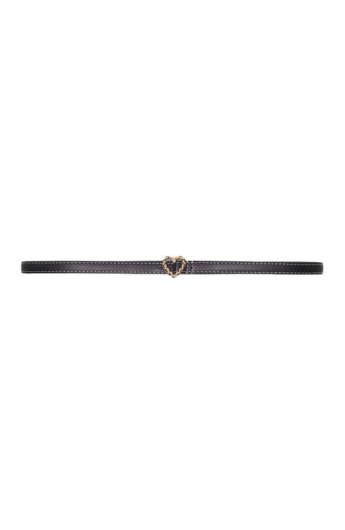 Maje Slim Heart Belt In Black