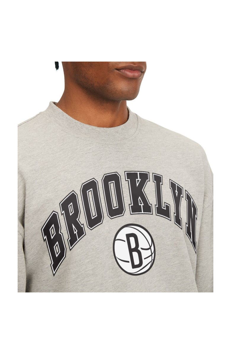 TOMMY JEANS Men's Tommy Jeans Gray Brooklyn Nets James Patch Pullover Sweatshirt, Alternate, color, Gray