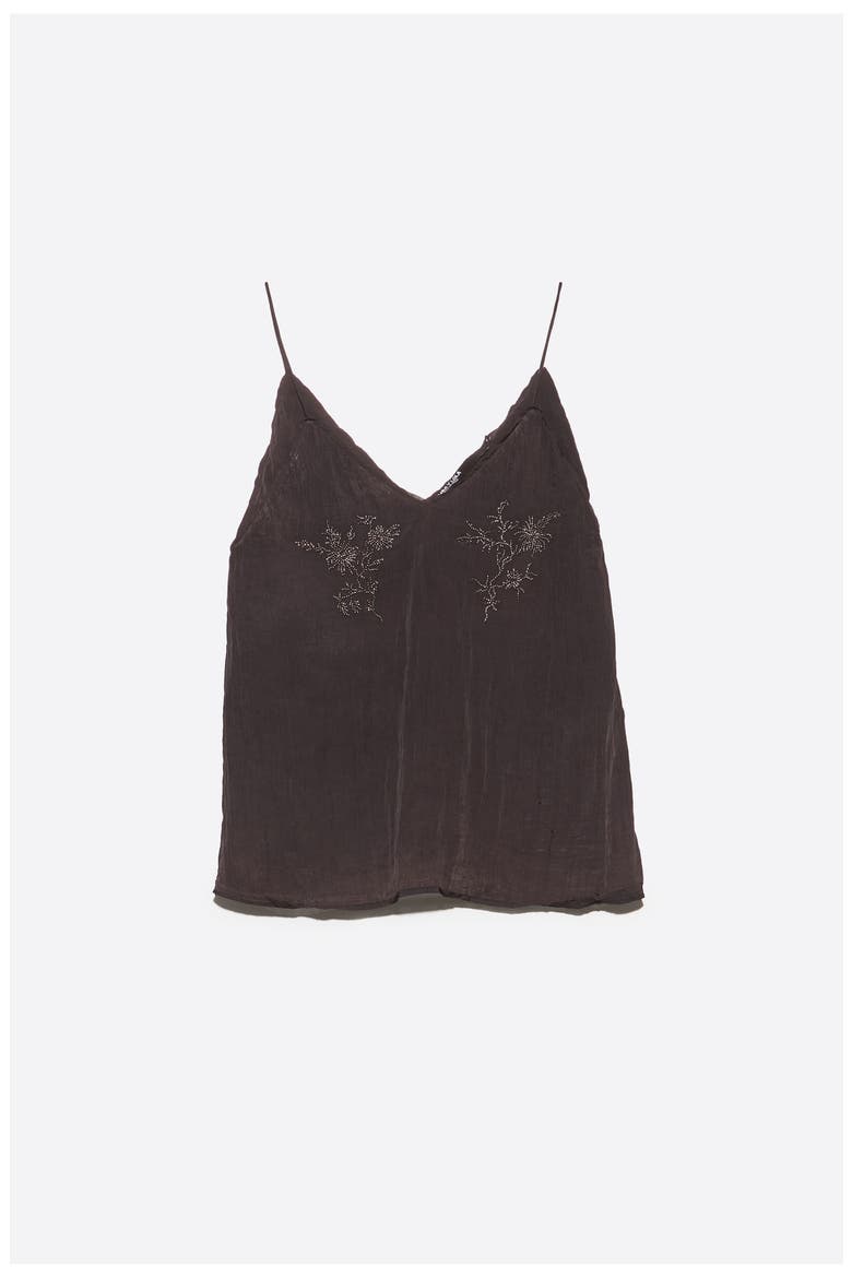 Straight Top with Stones, Alternate, color, BLACK