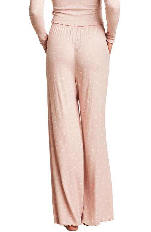 BAREFOOT DREAMS BAREFOOT DREAMS ULTRA SOFT RIB LETTUCE HEM WIDE LEG PAJAMA PANTS