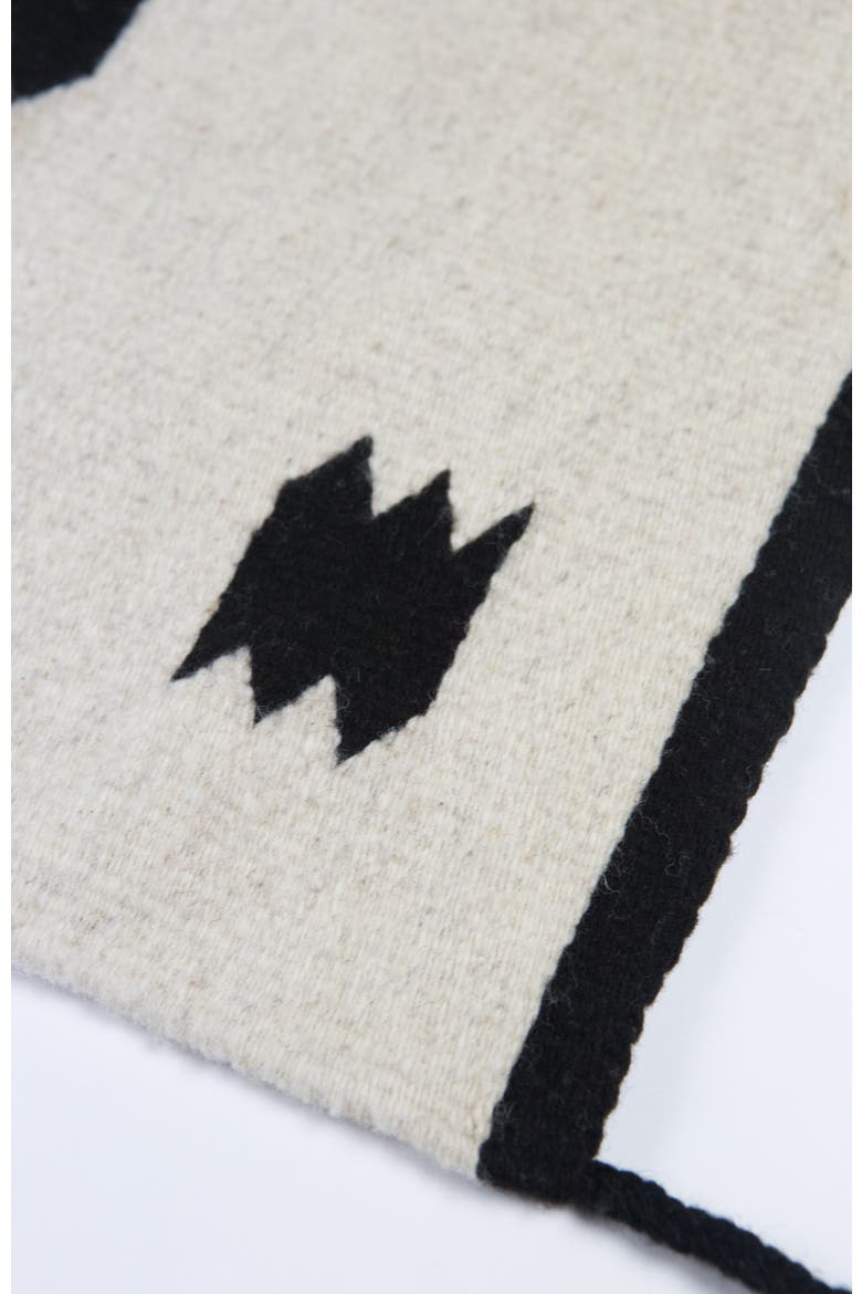 Zapotec Colorblocked Geometric Handwoven Flatweave Wool Rug, Alternate, color, Black