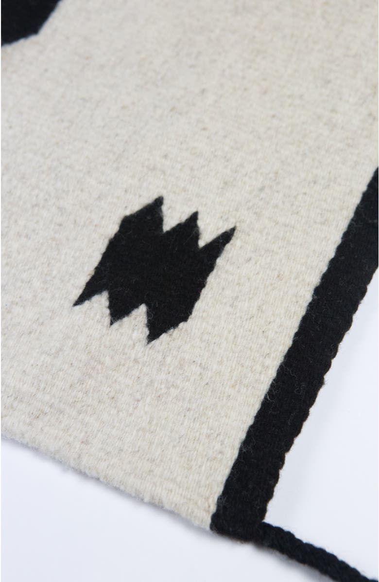 Archive New York Zapotec Colorblocked Geometric Handwoven Flatweave Wool Rug, Alternate, color, Black