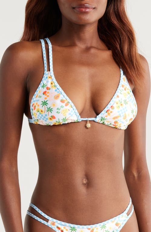 Kulani Kinis Malima White Multi Print Halter Triangle Bikini Top In Suncatcher