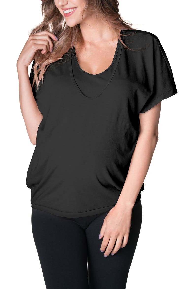 Feelin' Free Maternity/Nursing Circle T-Shirt, Main, color, BLACK
