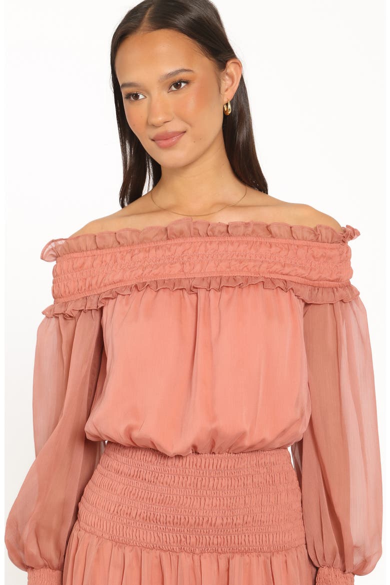 Paris Off Shoulder Maxi Dress, Alternate, color, VINTAGE MAUVE