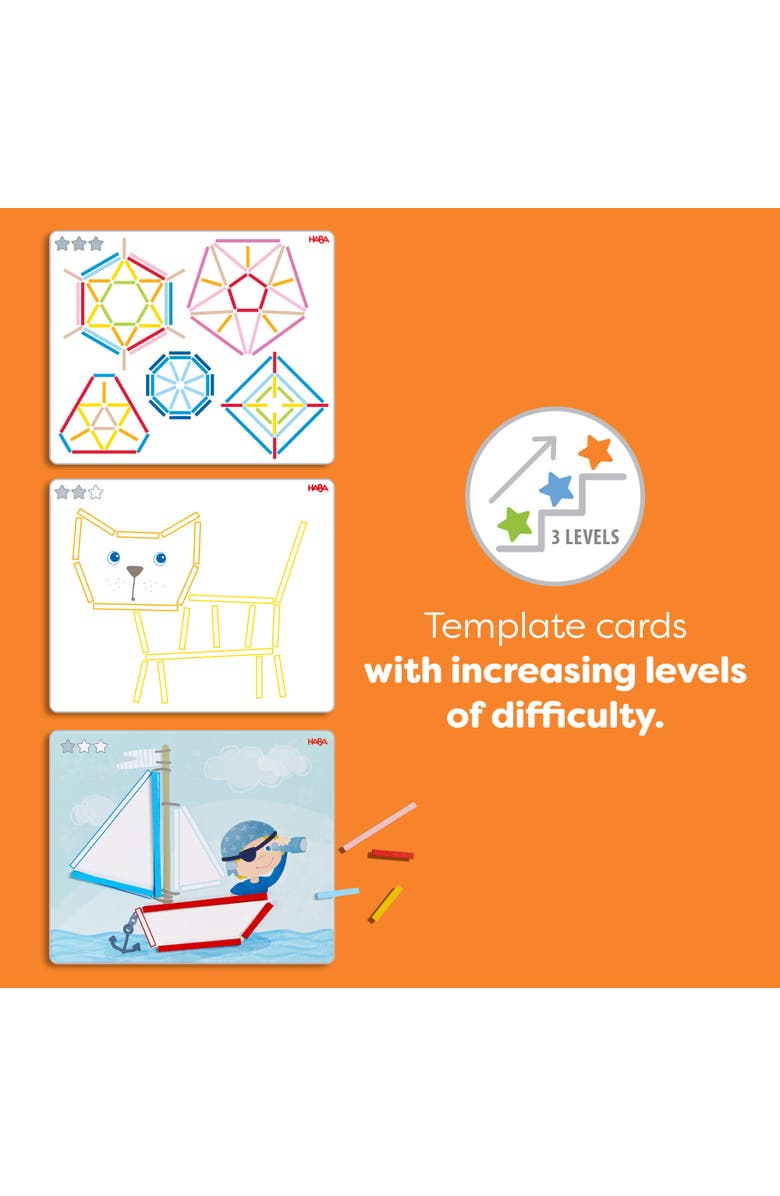 HABA Stabix Wooden Arranging and Matching Game Montessori Toy, Alternate, color, Multi