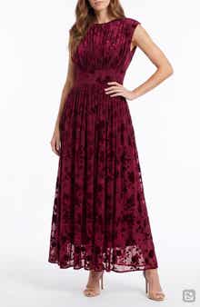 Floral Velvet Burnout Gown