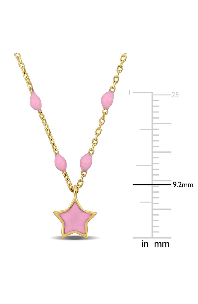 Julianna B. Enamel Star Station Necklace 14K Gold, Alternate, color, Pink