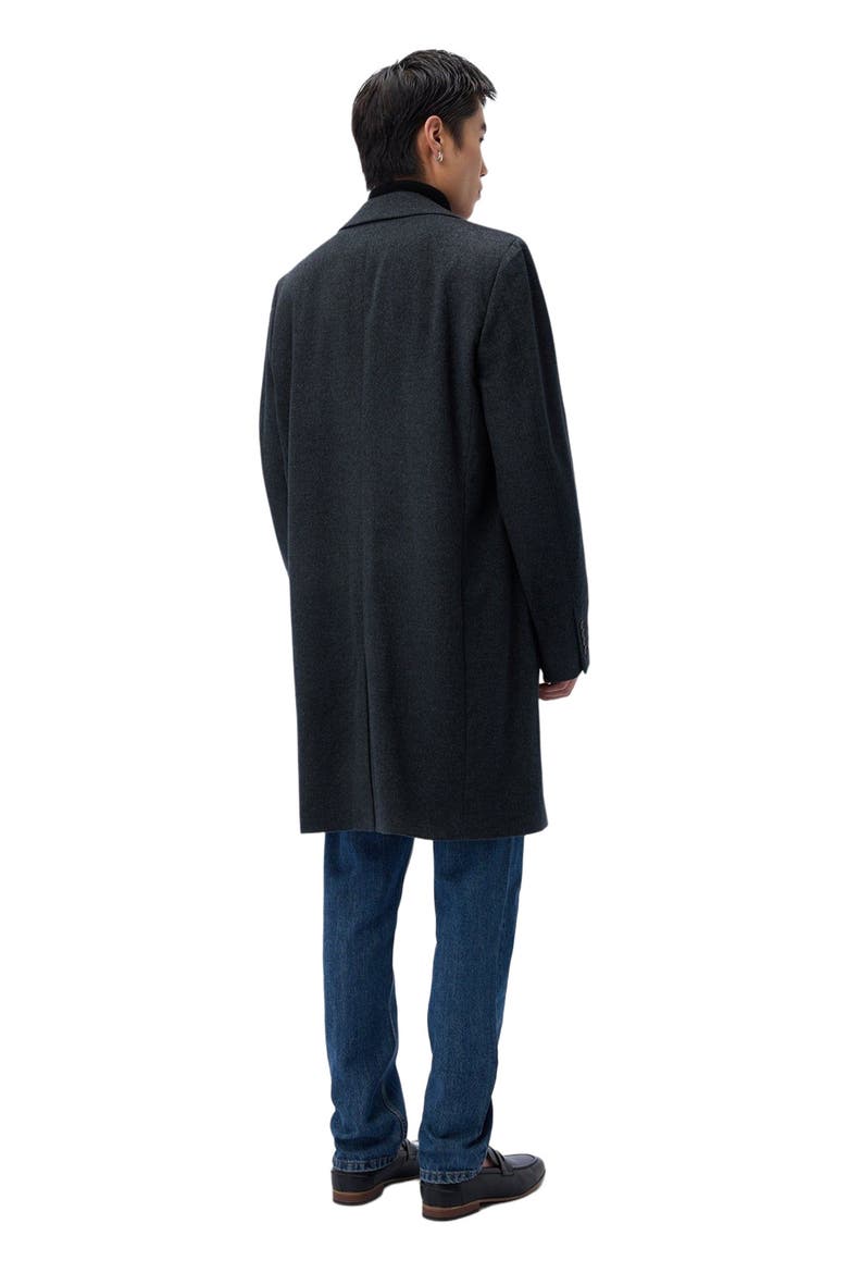 Men's Single Breasted Cashmere Coat, Alternate, color, charcoal