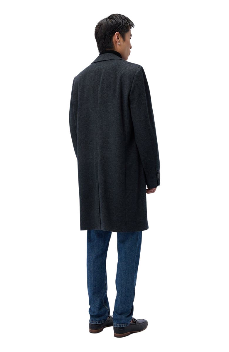 GOBI Mongolian Cashmere Men's Single Breasted Cashmere Coat, Alternate, color, Charcoal