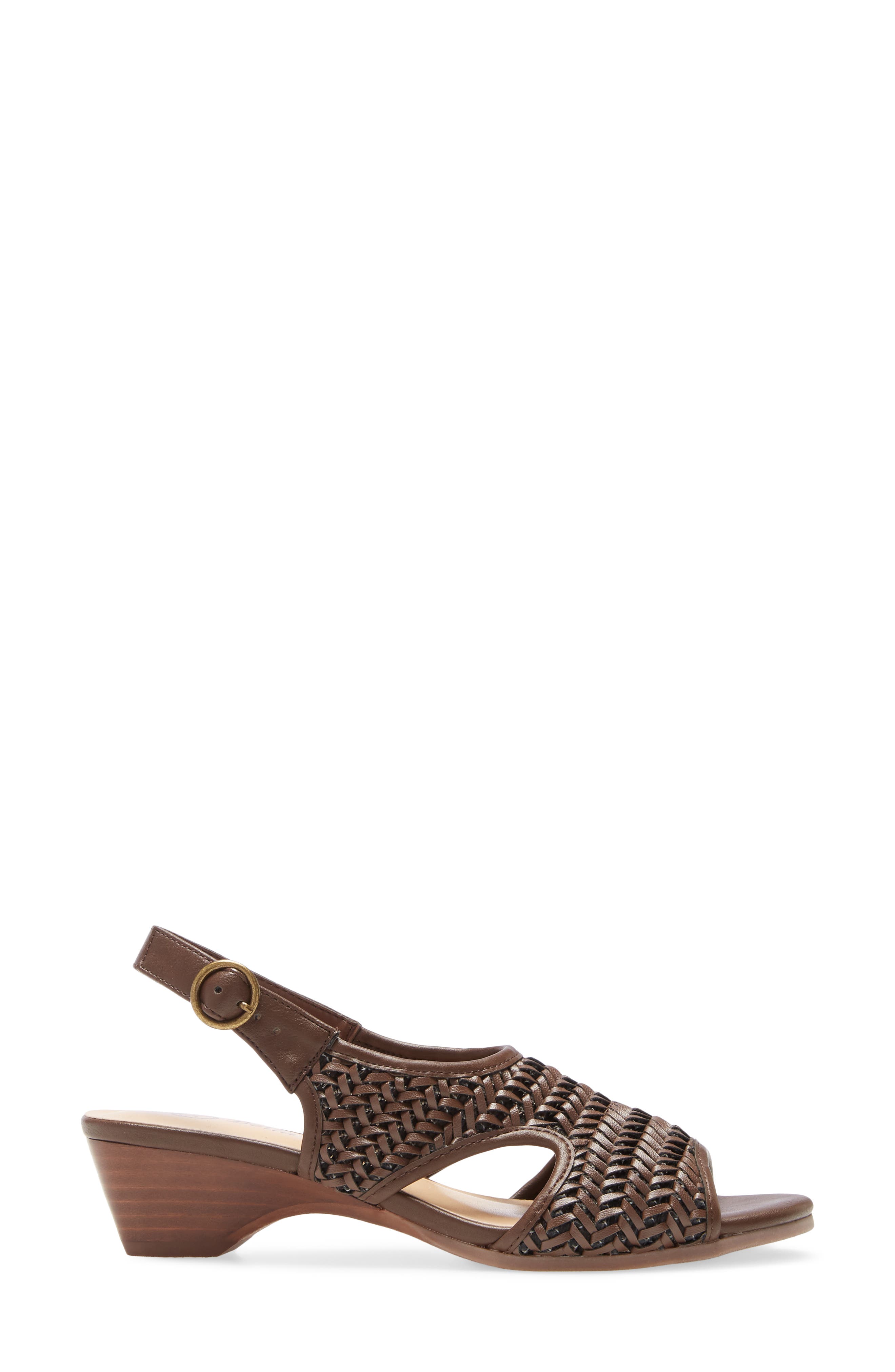 Justine II Slingback Sandal, Alternate, color, BROWN WOVEN