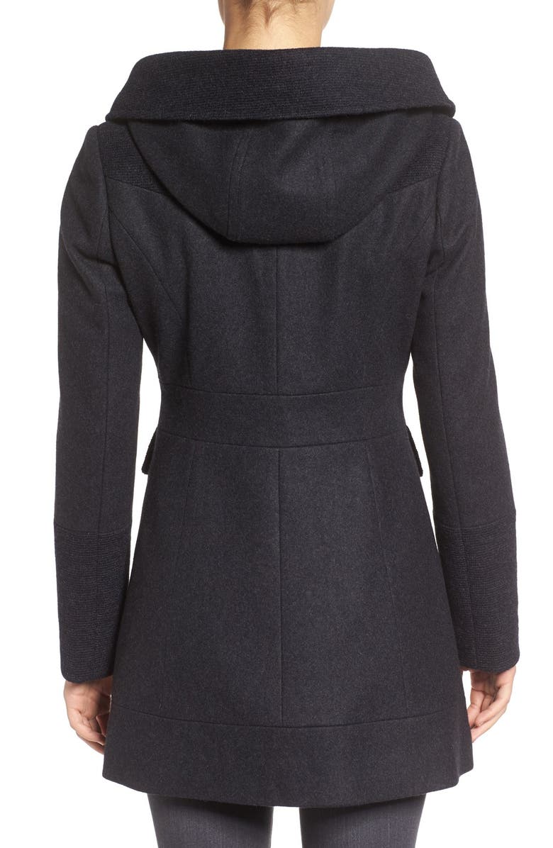 GUESS Wool Blend Hooded Coat, Alternate, color, 