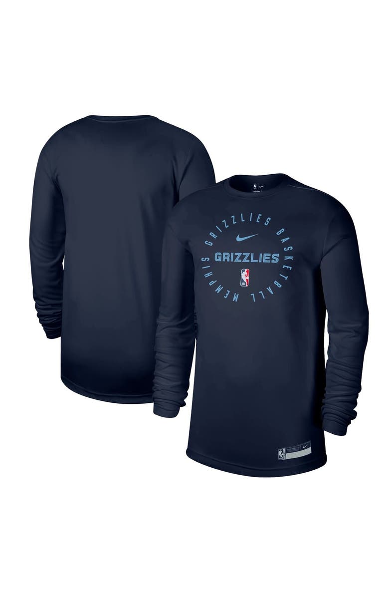 Nike Men's Nike Navy Memphis Grizzlies 2024/25 Legend On-Court Practice Long Sleeve T-Shirt, Main, color, 